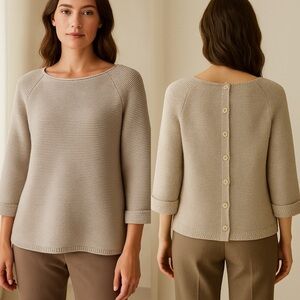 POETRY Sweater Button Down Back